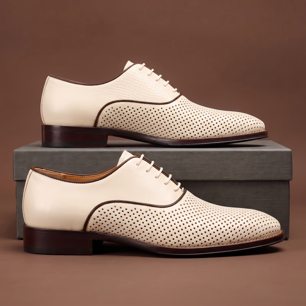 Simón™ Oxford de Cuero - Beige